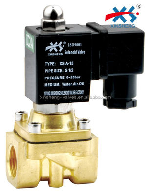 XS-A series 2/2 way normally closed solenoid valve for water/gas Brass